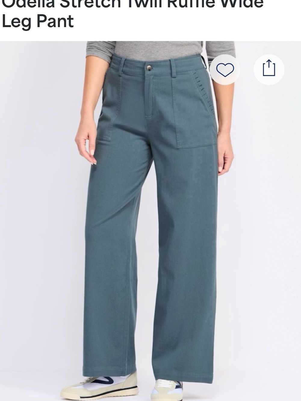 Threads 4 Thought Teal Wide-Leg Stretch Twill Pants